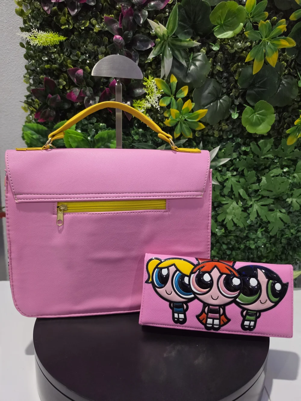 New Powerpuff Girls Pink Kids Satchel Bag with Matching Wallet